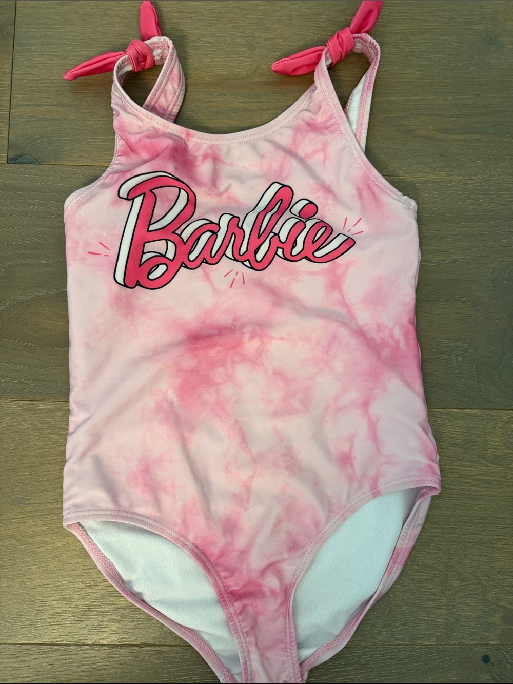Barbie Pink Tie-Dye One-Piece Swimsuit with Logo